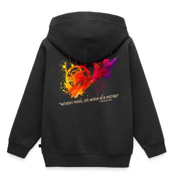 cor français - Sweat Premium à capuche enfant bio - noir - Dos - AI Model Kid Male (0cm)