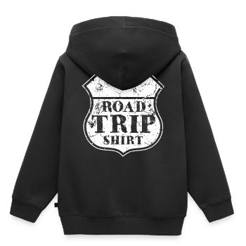 Road Trip Shirt USA Cadeau pour chauffeur de camion Roadtrip - Sweat Premium à capuche enfant bio - noir - Dos - AI Model Kid Male (0cm)