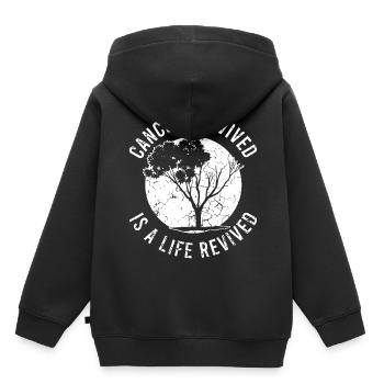 Krebs Überlebender - Kinder Premium Organic Hoodie - Schwarz - Hinten - AI Model Kid Male (0cm)