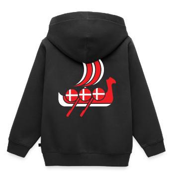 Viking danois - Sweat Premium à capuche enfant bio - noir - Dos - AI Model Kid Male (0cm)