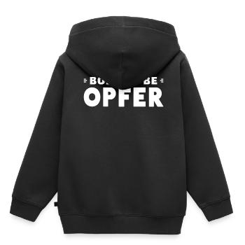 Born To Be Opfer - Kinder Premium Organic Hoodie - Schwarz - Hinten - AI Model Kid Male (0cm)