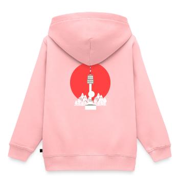 Traditionelles Vintage Design Korea - Kinder Premium Organic Hoodie - Rosa - Hinten - AI Model Kid Female (0cm)