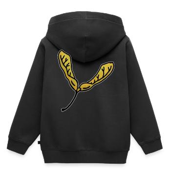 Feuille d'érable - Sweat Premium à capuche enfant bio - noir - Dos - AI Model Kid Male (0cm)
