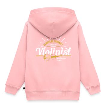Violine - Kinder Premium Organic Hoodie - Rosa - Hinten - AI Model Kid Female (0cm)
