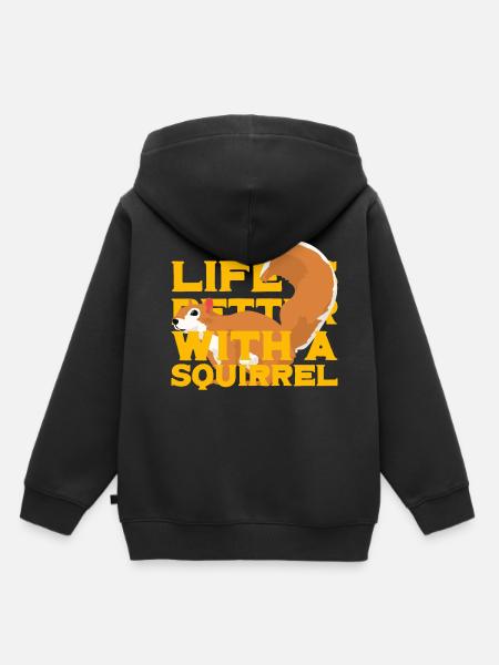 Eichhörnchen Eichhörnchen - Kinder Premium Organic Hoodie - Schwarz