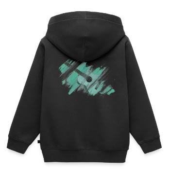 guitare acoustique - Sweat Premium à capuche enfant bio - noir - Dos - AI Model Kid Male (0cm)