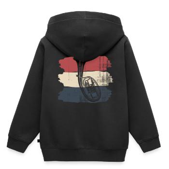cor ténor - Sweat Premium à capuche enfant bio - noir - Dos - AI Model Kid Male (0cm)