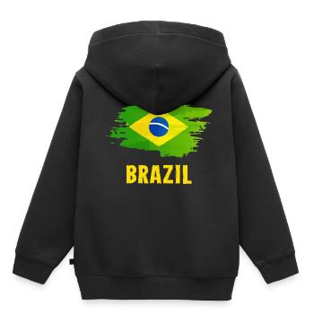 Brésil - Sweat Premium à capuche enfant bio - noir - Dos - AI Model Kid Male (0cm)
