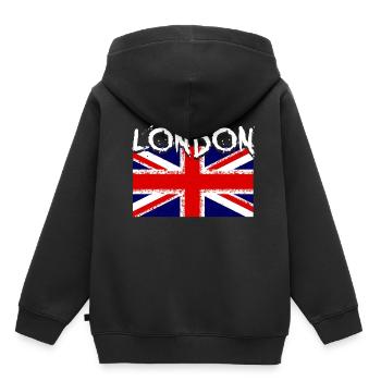 Londres - Sweat Premium à capuche enfant bio - noir - Dos - AI Model Kid Male (0cm)