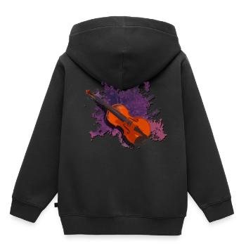 geige - Kinder Premium Organic Hoodie - Schwarz - Hinten - AI Model Kid Male (0cm)