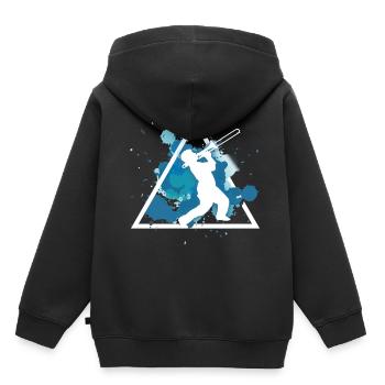 posaune - Kinder Premium Organic Hoodie - Schwarz - Hinten - AI Model Kid Male (0cm)