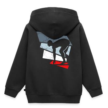 nageurs nageurs - Sweat Premium à capuche enfant bio - noir - Dos - AI Model Kid Male (0cm)
