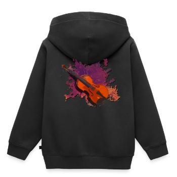 geige - Kinder Premium Organic Hoodie - Schwarz - Hinten - AI Model Kid Male (0cm)