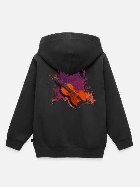 violon - Sweat Premium à capuche enfant bio - noir