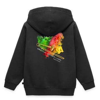 posaune - Kinder Premium Organic Hoodie - Schwarz - Hinten - AI Model Kid Male (0cm)