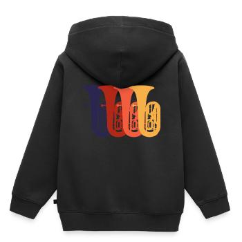 tuba - Kinder Premium Organic Hoodie - Schwarz - Hinten - AI Model Kid Male (0cm)