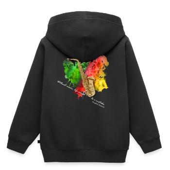 saxophon - Kinder Premium Organic Hoodie - Schwarz - Hinten - AI Model Kid Male (0cm)