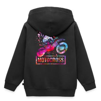 motocross - Kinder Premium Organic Hoodie - Schwarz - Hinten - AI Model Kid Male (0cm)
