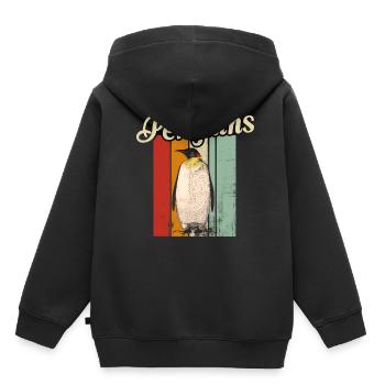 pinguine - Kinder Premium Organic Hoodie - Schwarz - Hinten - AI Model Kid Male (0cm)