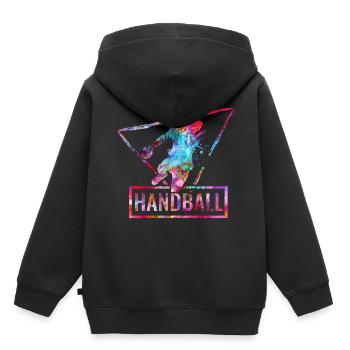 handball handballer geschenk - Kinder Premium Organic Hoodie - Schwarz - Hinten - AI Model Kid Male (0cm)