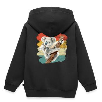 koala - Kinder Premium Organic Hoodie - Schwarz - Hinten - AI Model Kid Male (0cm)