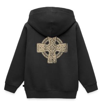 keltisches kreuz Kelten cltic Runen Symbol mystik - Kinder Premium Organic Hoodie - Schwarz - Hinten - AI Model Kid Male (0cm)