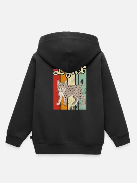 Jüngerer Luchs - Kinder Premium Organic Hoodie - Schwarz