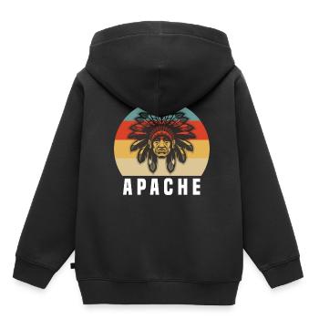 Apache - Sweat Premium à capuche enfant bio - noir - Dos - AI Model Kid Male (0cm)