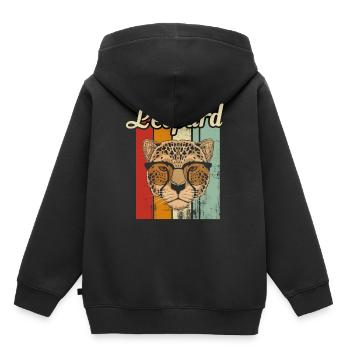 leopard - Kids Premium Organic Hoodie - black - Back - AI Model Kid Male (0cm)