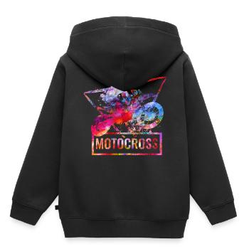 Motocross - Kinder Premium Organic Hoodie - Schwarz - Hinten - AI Model Kid Male (0cm)