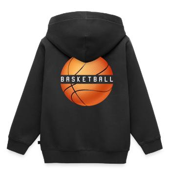 basketball - Sweat Premium à capuche enfant bio - noir - Dos - AI Model Kid Male (0cm)