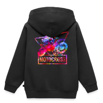 Motocross - Kinder Premium Organic Hoodie - Schwarz - Hinten - AI Model Kid Male (0cm)