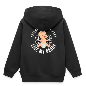 Soulever des poids - Sweat Premium à capuche enfant bio - noir - Dos - AI Model Kid Male (0cm)