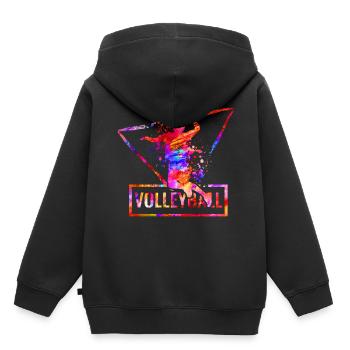 Volleyball - Kinder Premium Organic Hoodie - Schwarz - Hinten - AI Model Kid Male (0cm)