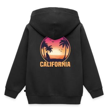 Californie - Sweat Premium à capuche enfant bio - noir - Dos - AI Model Kid Male (0cm)