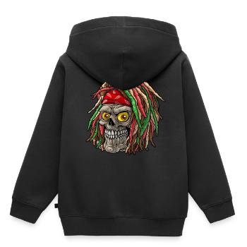reggae - Sweat Premium à capuche enfant bio - noir - Dos - AI Model Kid Male (0cm)