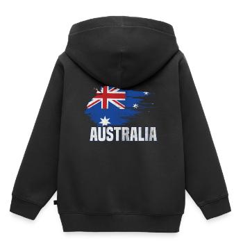 Australien - Kinder Premium Organic Hoodie - Schwarz - Hinten - AI Model Kid Male (0cm)