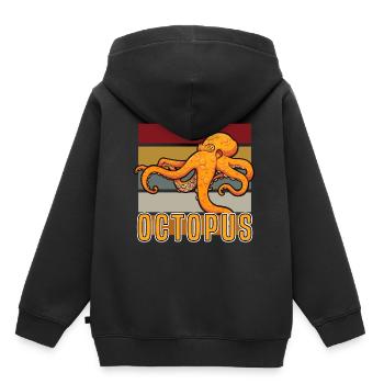 Oktopus - Kinder Premium Organic Hoodie - Schwarz - Hinten - AI Model Kid Male (0cm)