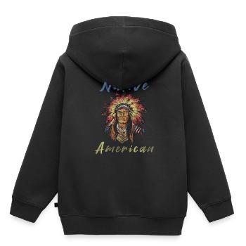 Ureinwohner Amerikas - Kinder Premium Organic Hoodie - Schwarz - Hinten - AI Model Kid Male (0cm)