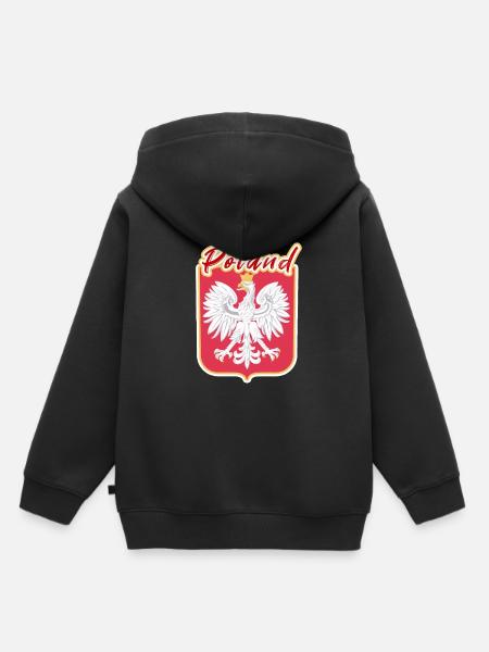 Polen - Kinder Premium Organic Hoodie - Schwarz
