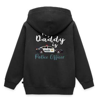 Officier de police - Sweat Premium à capuche enfant bio - noir - Dos - AI Model Kid Male (0cm)