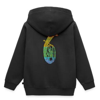 Cor ténor - Sweat Premium à capuche enfant bio - noir - Dos - AI Model Kid Male (0cm)