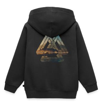 mountain - Kids Premium Organic Hoodie - black - Back - AI Model Kid Male (0cm)