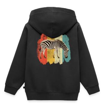 zebra - Kids Premium Organic Hoodie - black - Back - AI Model Kid Male (0cm)