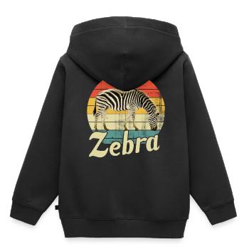 zebra - Kids Premium Organic Hoodie - black - Back - AI Model Kid Male (0cm)