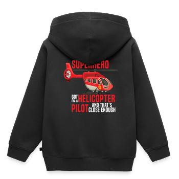 helicopter - Kids Premium Organic Hoodie - black - Back - AI Model Kid Male (0cm)