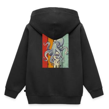 Animal marin - Sweat Premium à capuche enfant bio - noir - Dos - AI Model Kid Male (0cm)