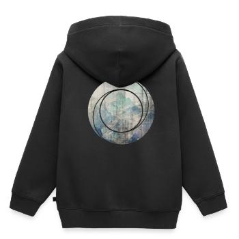 Berg natur geometrie - Kinder Premium Organic Hoodie - Schwarz - Hinten - AI Model Kid Male (0cm)