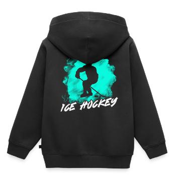 Eishockey - Kinder Premium Organic Hoodie - Schwarz - Hinten - AI Model Kid Male (0cm)