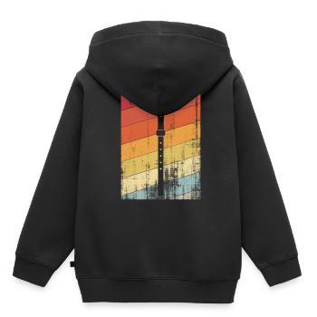 flûte - Sweat Premium à capuche enfant bio - noir - Dos - AI Model Kid Male (0cm)